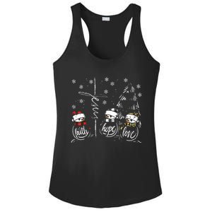 Faith Hope Love Jesus Snowman Plaid Leopard Christmas Gift Ladies PosiCharge Competitor Racerback Tank