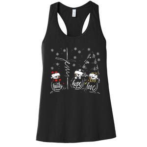 Faith Hope Love Jesus Snowman Plaid Leopard Christmas Gift Women's Racerback Tank