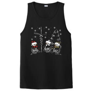 Faith Hope Love Jesus Snowman Plaid Leopard Christmas Gift PosiCharge Competitor Tank