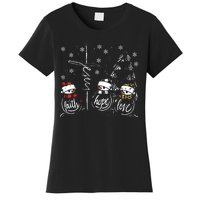 Faith Hope Love Jesus Snowman Plaid Leopard Christmas Gift Women's T-Shirt