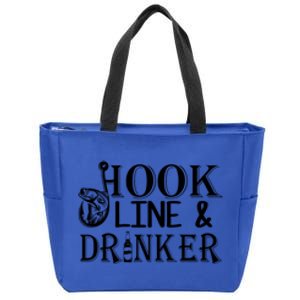 Fishing Hook Line And Drinker Father's Day Gift Zip Tote Bag