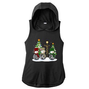 Faith Hope Love Snowman Jesus Funny Xmas Cross For Christian Ladies PosiCharge Tri-Blend Wicking Draft Hoodie Tank