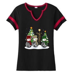 Faith Hope Love Snowman Jesus Funny Xmas Cross For Christian Ladies Halftime Notch Neck Tee