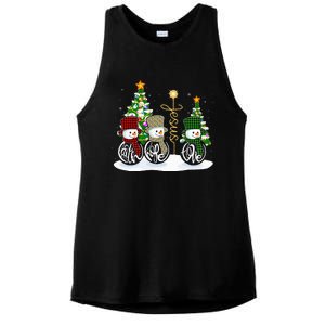 Faith Hope Love Snowman Jesus Funny Xmas Cross For Christian Ladies PosiCharge Tri-Blend Wicking Tank