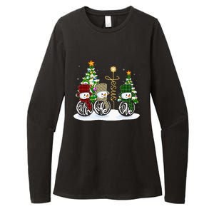 Faith Hope Love Snowman Jesus Funny Xmas Cross For Christian Womens CVC Long Sleeve Shirt