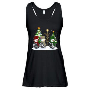 Faith Hope Love Snowman Jesus Funny Xmas Cross For Christian Ladies Essential Flowy Tank