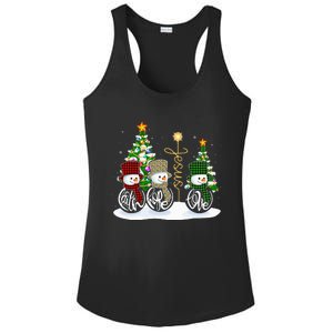 Faith Hope Love Snowman Jesus Funny Xmas Cross For Christian Ladies PosiCharge Competitor Racerback Tank