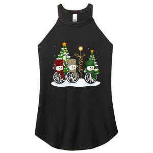 Faith Hope Love Snowman Jesus Funny Xmas Cross For Christian Women's Perfect Tri Rocker Tank