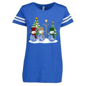 Faith Hope Love Snowman Jesus Funny Xmas Cross For Christian Enza Ladies Jersey Football T-Shirt