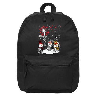 Faith Hope Love Snowman Jesus Dandelion Christian Christmas 16 in Basic Backpack