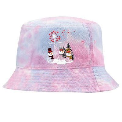 Faith Hope Love Snowman Jesus Dandelion Christian Christmas Tie-Dyed Bucket Hat