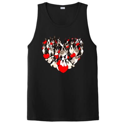 Funny Heart Love Boston Terrier Valentines Day Puppy Dog PosiCharge Competitor Tank