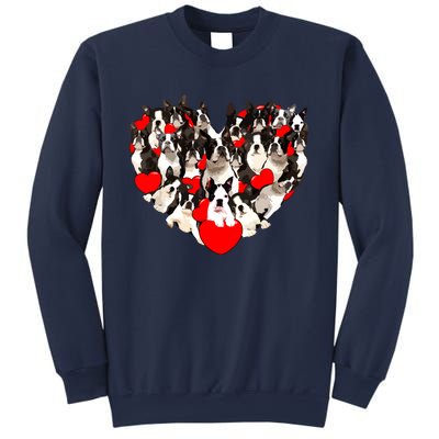 Funny Heart Love Boston Terrier Valentines Day Puppy Dog Sweatshirt