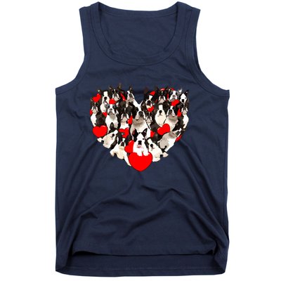 Funny Heart Love Boston Terrier Valentines Day Puppy Dog Tank Top