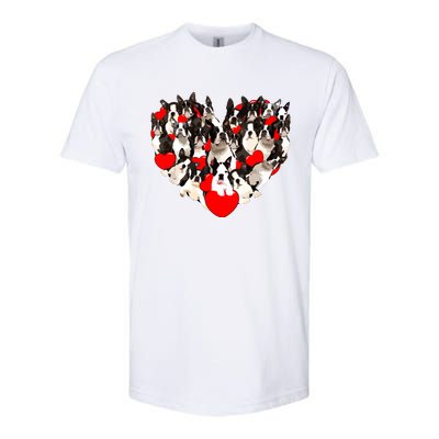 Funny Heart Love Boston Terrier Valentines Day Puppy Dog Softstyle® CVC T-Shirt