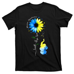 Faith Hope Love Awareness Downs Syndrome The Blue Elephant T-Shirt