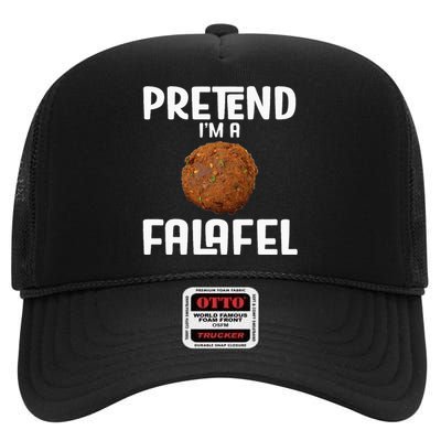 Funny Halloween Lazy Costume Outfit Pretend Im A Falafel High Crown Mesh Back Trucker Hat