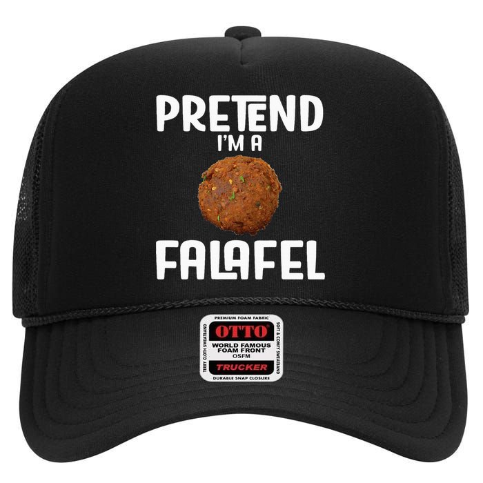 Funny Halloween Lazy Costume Outfit Pretend Im A Falafel High Crown Mesh Back Trucker Hat