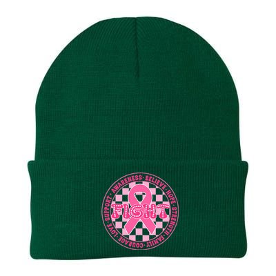 Faith Hope Love Ribbon Breast Cancer Awareness Month Knit Cap Winter Beanie