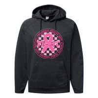 Faith Hope Love Ribbon Breast Cancer Awareness Month Performance Fleece Hoodie