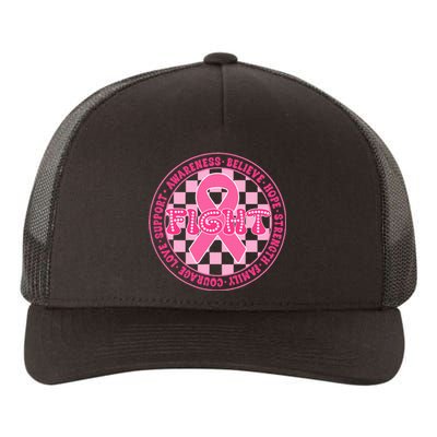 Faith Hope Love Ribbon Breast Cancer Awareness Month Yupoong Adult 5-Panel Trucker Hat