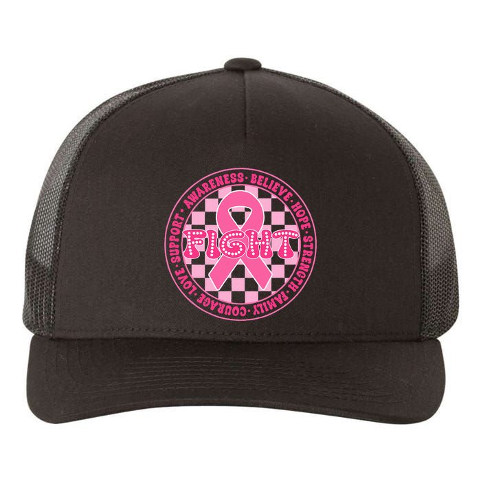 Faith Hope Love Ribbon Breast Cancer Awareness Month Yupoong Adult 5-Panel Trucker Hat