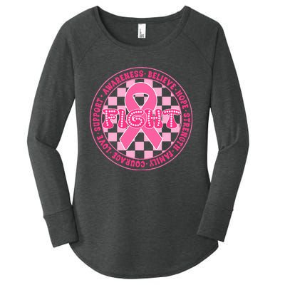 Faith Hope Love Ribbon Breast Cancer Awareness Month Women's Perfect Tri Tunic Long Sleeve Shirt