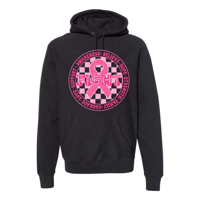 Faith Hope Love Ribbon Breast Cancer Awareness Month Premium Hoodie