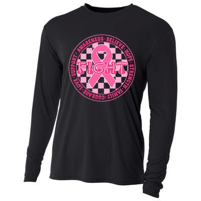 Faith Hope Love Ribbon Breast Cancer Awareness Month Cooling Performance Long Sleeve Crew