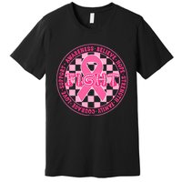 Faith Hope Love Ribbon Breast Cancer Awareness Month Premium T-Shirt