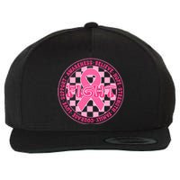 Faith Hope Love Ribbon Breast Cancer Awareness Month Wool Snapback Cap