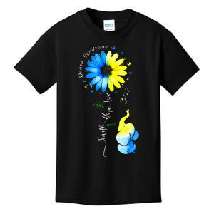 Faith Hope Love Awareness Down'S Syndrome The Blue Elephant Kids T-Shirt