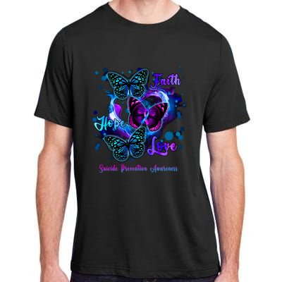 Faith Hope Love Butterfly Suicide Prevention Awareness Adult ChromaSoft Performance T-Shirt