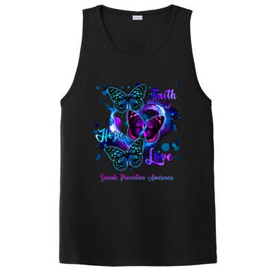 Faith Hope Love Butterfly Suicide Prevention Awareness PosiCharge Competitor Tank