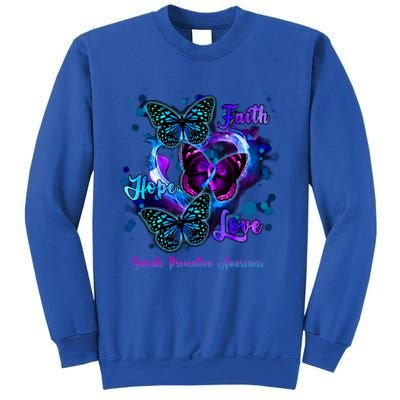 Faith Hope Love Butterfly Suicide Prevention Awareness Sweatshirt