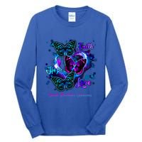 Faith Hope Love Butterfly Suicide Prevention Awareness Tall Long Sleeve T-Shirt