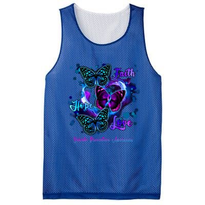 Faith Hope Love Butterfly Suicide Prevention Awareness Mesh Reversible Basketball Jersey Tank