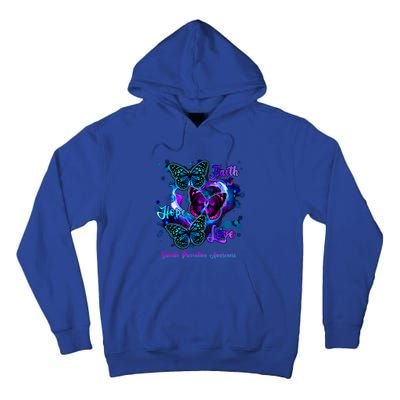 Faith Hope Love Butterfly Suicide Prevention Awareness Tall Hoodie