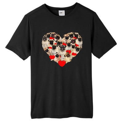 Funny Heart Love Pug Valentine's Day Puppy Pug Dog Lover Tall Fusion ChromaSoft Performance T-Shirt