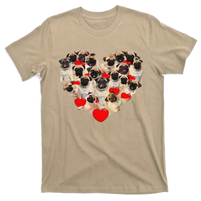 Funny Heart Love Pug Valentine's Day Puppy Pug Dog Lover T-Shirt