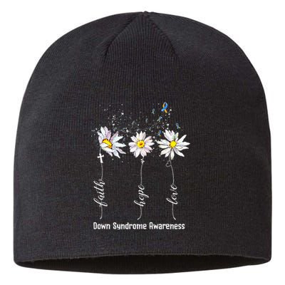 Faith Hope Love Down Syndrome Awareness Flower Gifts Sustainable Beanie