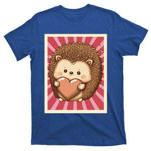 Funny Hedgehog Lovers Poster Style Heart Valentines Day Love Gift T-Shirt