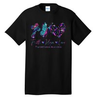 Faith Hope Love Ribbon Thyroid Cancer Awareness Tall T-Shirt