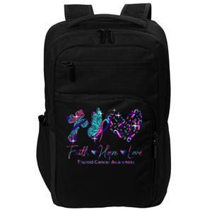 Faith Hope Love Ribbon Thyroid Cancer Awareness Impact Tech Backpack