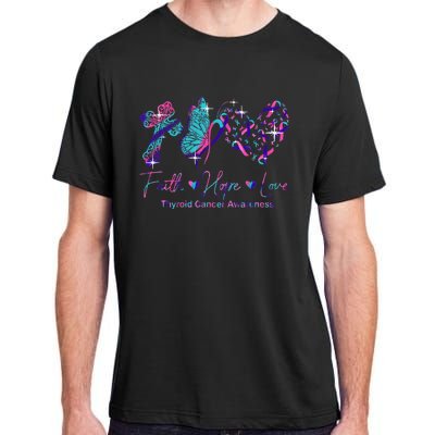 Faith Hope Love Ribbon Thyroid Cancer Awareness Adult ChromaSoft Performance T-Shirt