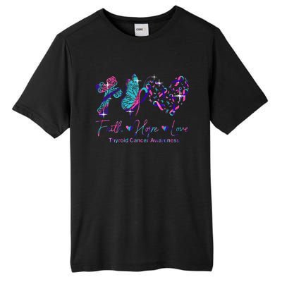 Faith Hope Love Ribbon Thyroid Cancer Awareness Tall Fusion ChromaSoft Performance T-Shirt