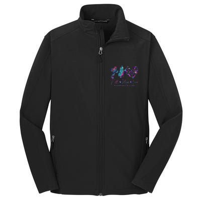 Faith Hope Love Ribbon Thyroid Cancer Awareness Core Soft Shell Jacket