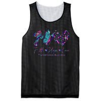 Faith Hope Love Ribbon Thyroid Cancer Awareness Mesh Reversible Basketball Jersey Tank