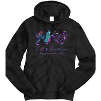 Faith Hope Love Ribbon Thyroid Cancer Awareness Tie Dye Hoodie