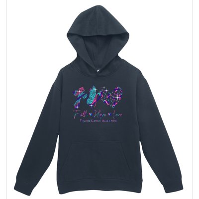 Faith Hope Love Ribbon Thyroid Cancer Awareness Urban Pullover Hoodie